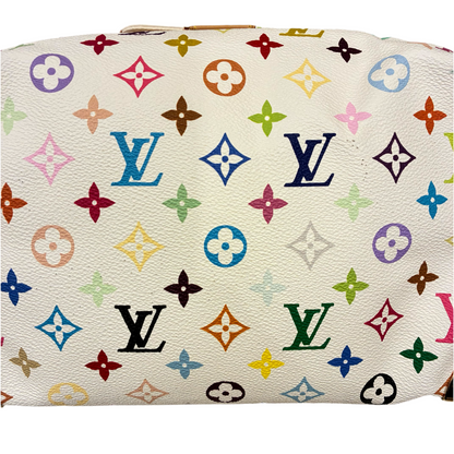 Louis Vuitton 2003 White Monogram Multicolor Speedy 30 Handbag M92643