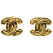 Chanel CC Earrings Clip-On Gold 2433