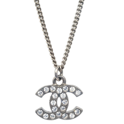 Chanel Crystal & Silver CC Necklace C11V
