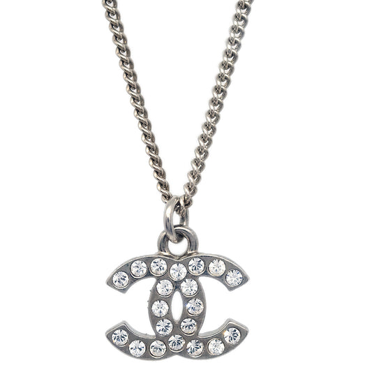 Chanel Crystal & Silver CC Necklace C11V