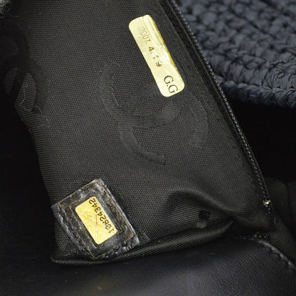 Chanel 2005-2006 Black Straw Chain Shoulder Bag