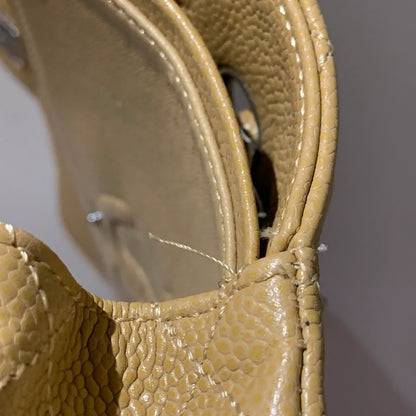 Chanel 2004-2005 Beige Caviar Medium Classic Double Flap Bag SHW