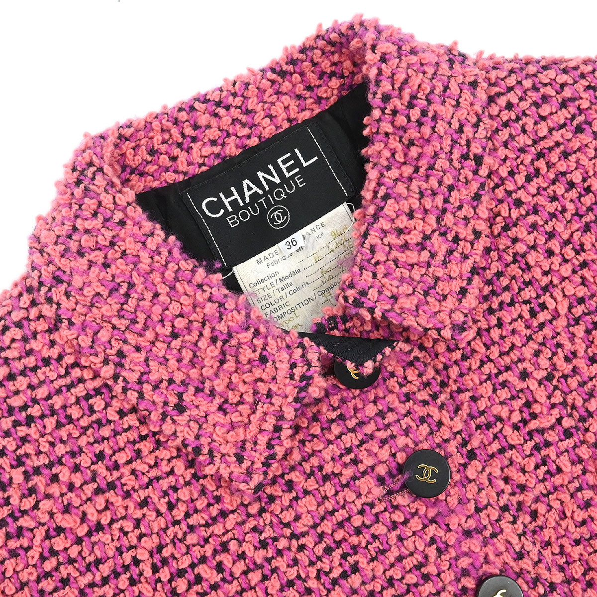 Chanel 1994 Setup Suit Jacket Skirt Tweed Pink  #36