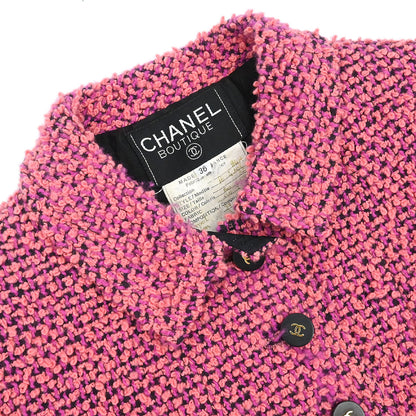 Chanel 1994 Setup Suit Jacket Skirt Tweed Pink  #36