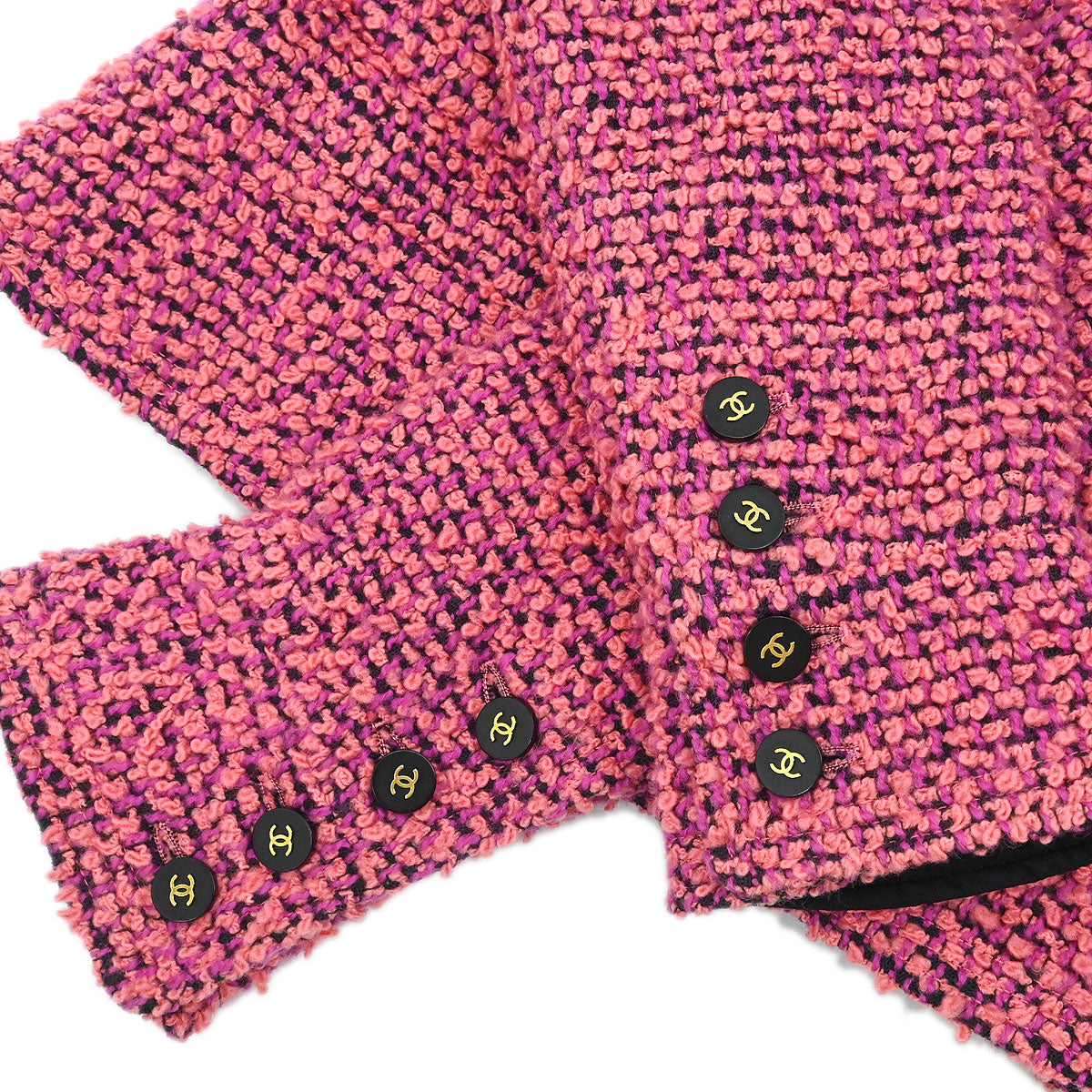 Chanel 1994 Setup Suit Jacket Skirt Tweed Pink  #36