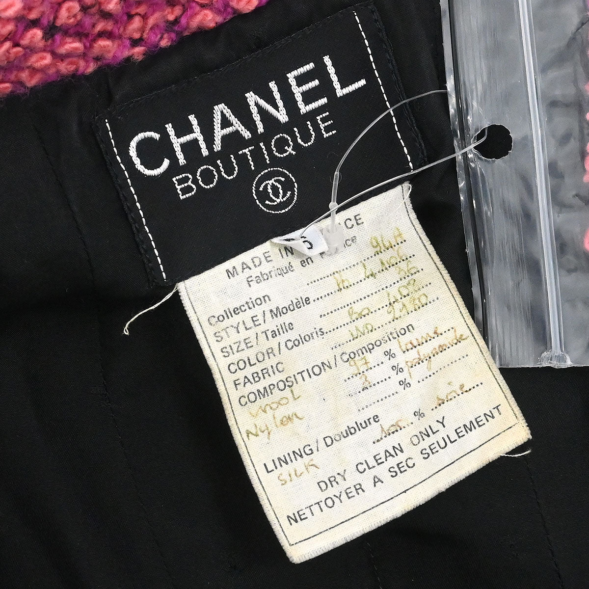 Chanel 1994 Setup Suit Jacket Skirt Tweed Pink  #36
