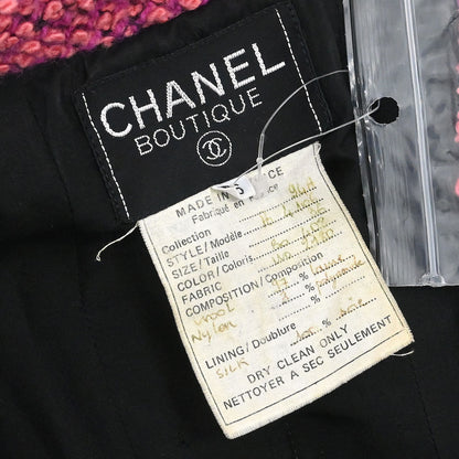 Chanel 1994 Setup Suit Jacket Skirt Tweed Pink  #36