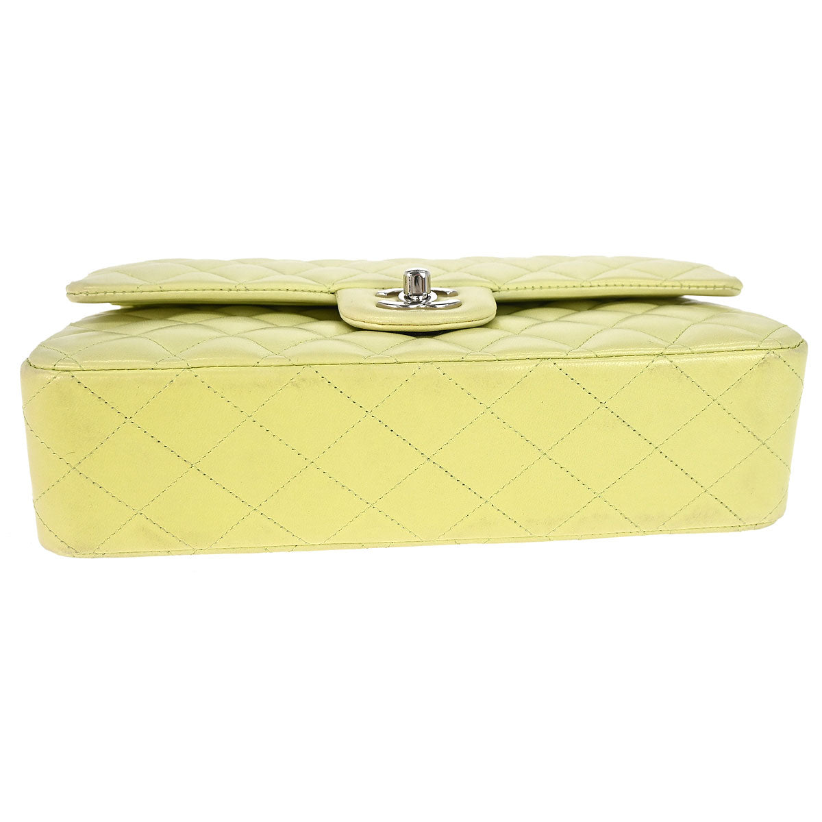 Chanel * 2011 Light Green Lambskin Medium Classic Double Flap Shoulder Bag