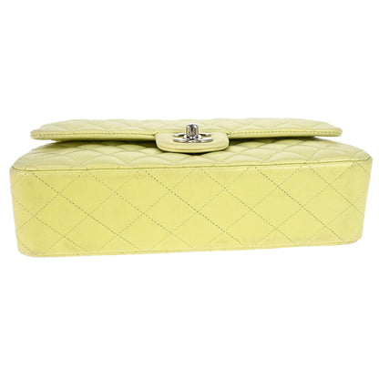 Chanel * 2011 Light Green Lambskin Medium Classic Double Flap Shoulder Bag