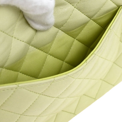 Chanel * 2011 Light Green Lambskin Medium Classic Double Flap Shoulder Bag