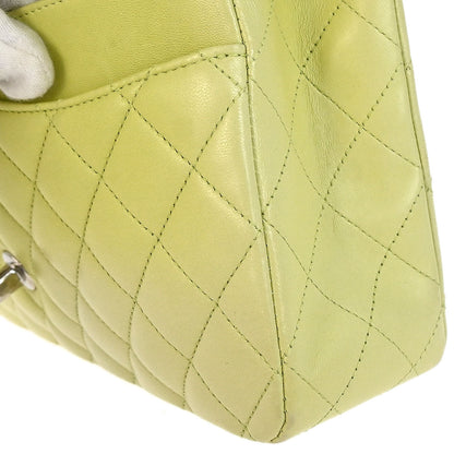 Chanel * 2011 Light Green Lambskin Medium Classic Double Flap Shoulder Bag