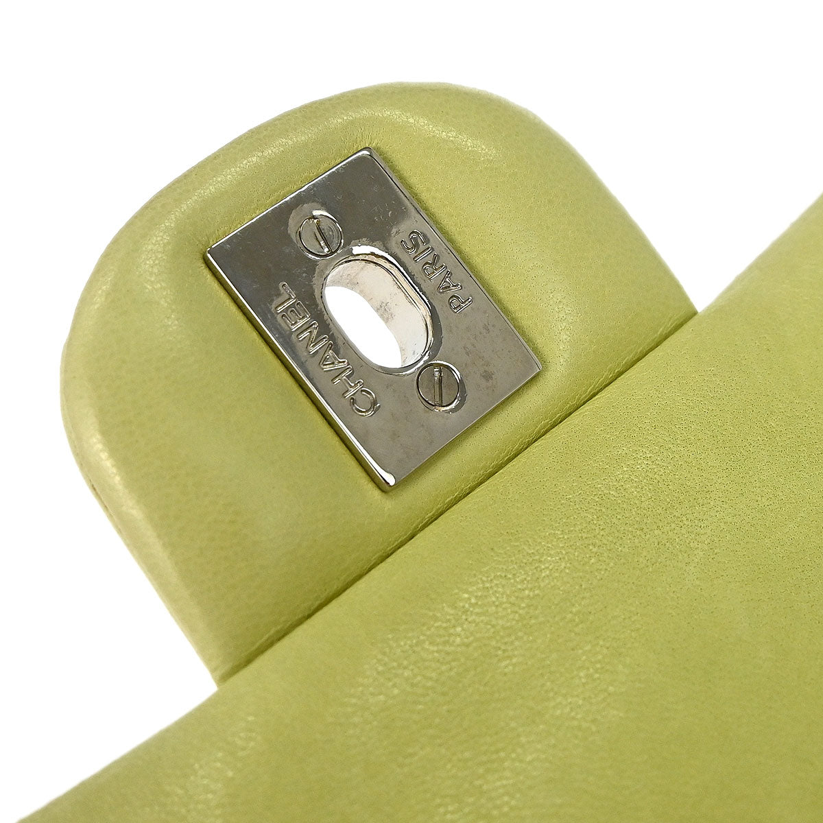 Chanel * 2011 Light Green Lambskin Medium Classic Double Flap Shoulder Bag