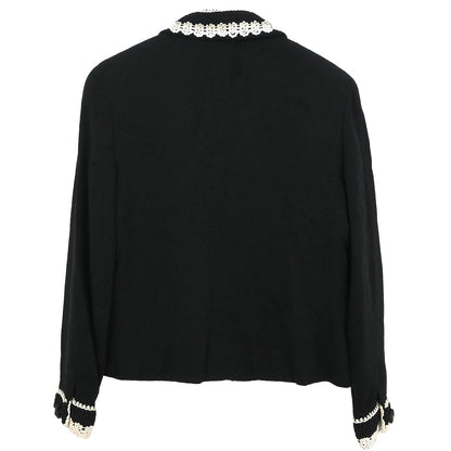 Chanel 1987 Single Breasted Jacket Black #38