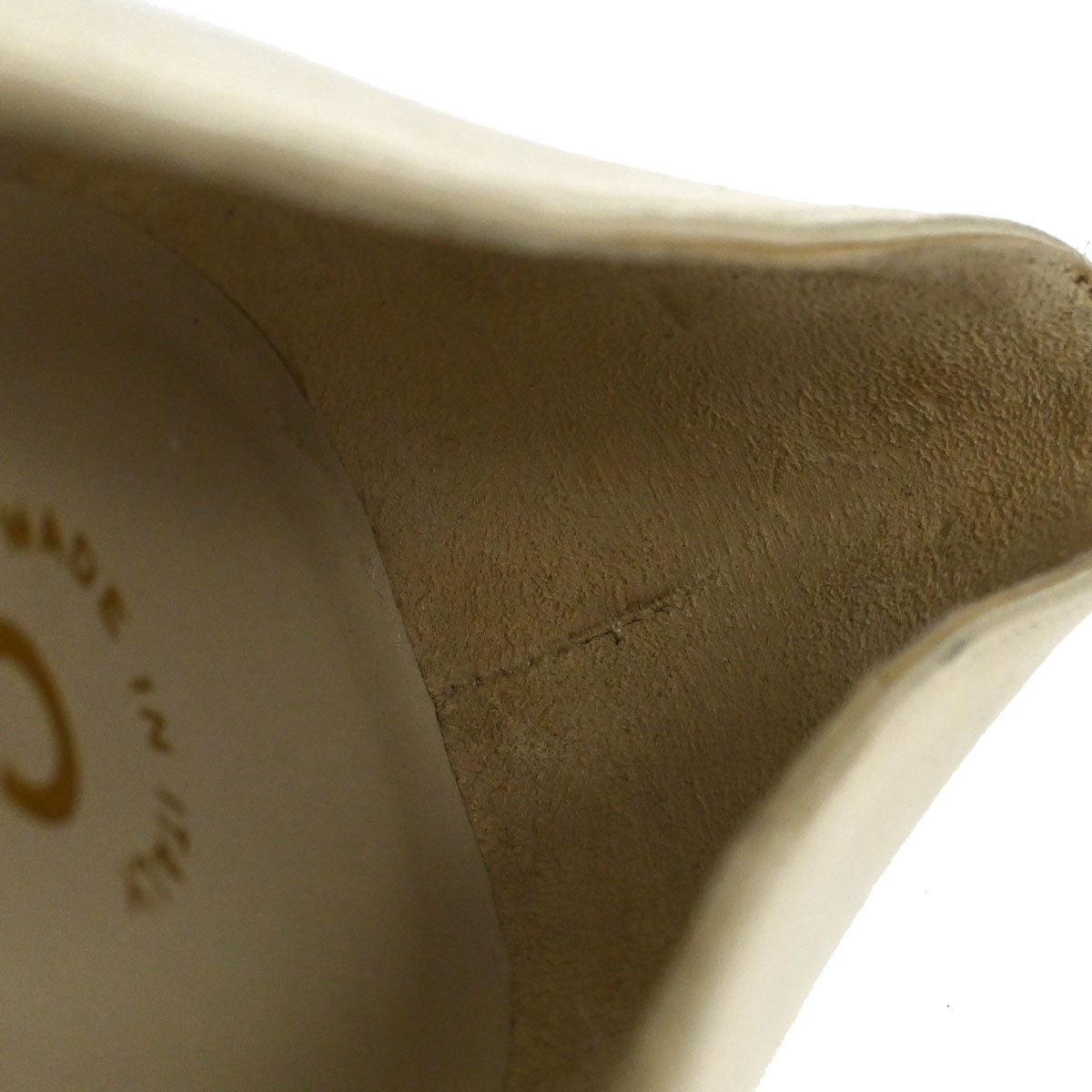 Chanel * CC Turnlock Ivory Leather Pumps Shoes #36