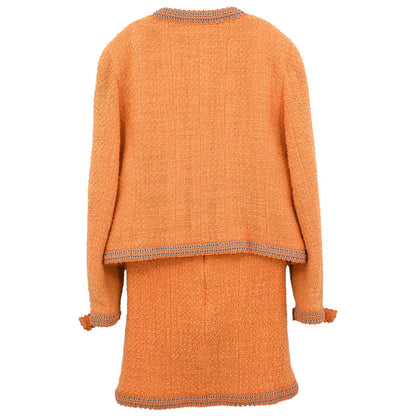 Chanel 1994 Setup Suit Jacket Skirt Orange #40