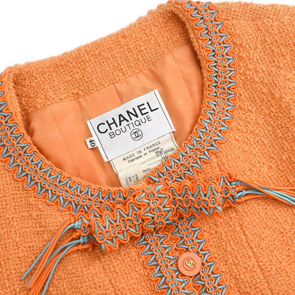 Chanel 1994 Setup Suit Jacket Skirt Orange #40