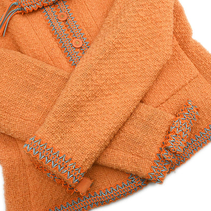 Chanel 1994 Setup Suit Jacket Skirt Orange #40