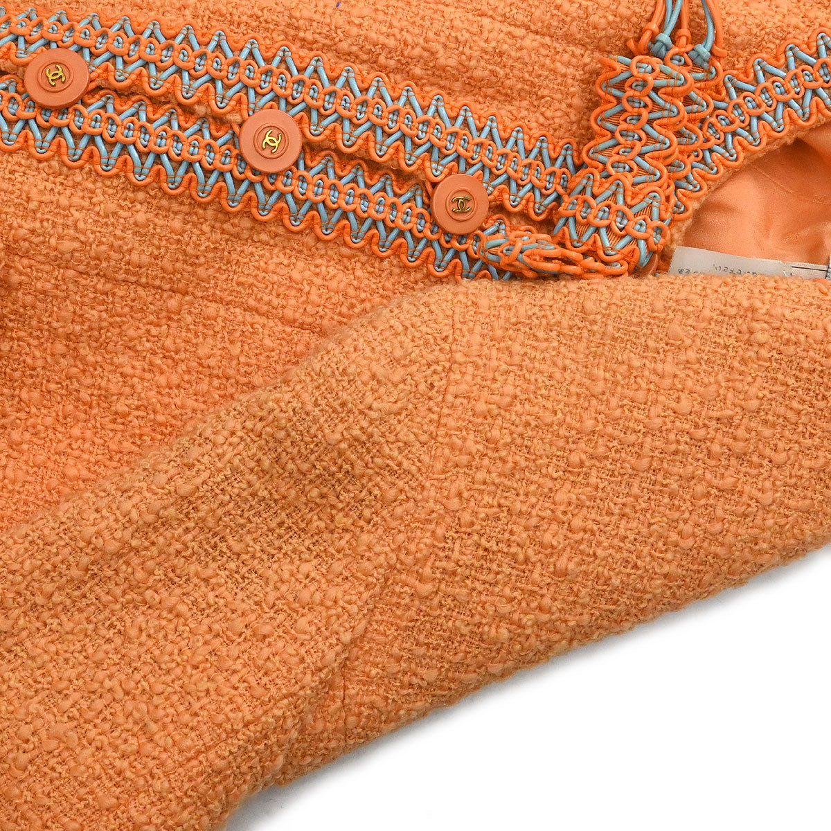 Chanel 1994 Setup Suit Jacket Skirt Orange #40