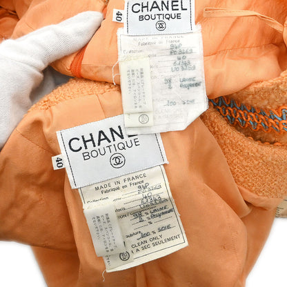 Chanel 1994 Setup Suit Jacket Skirt Orange #40
