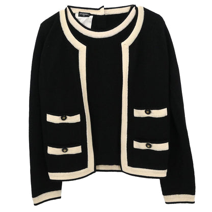 Chanel 1995 Ensemble Cardigan Short Sleeve Top Black