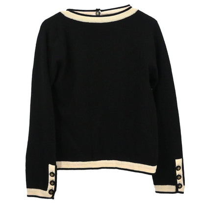 Chanel 1995 Ensemble Cardigan Short Sleeve Top Black