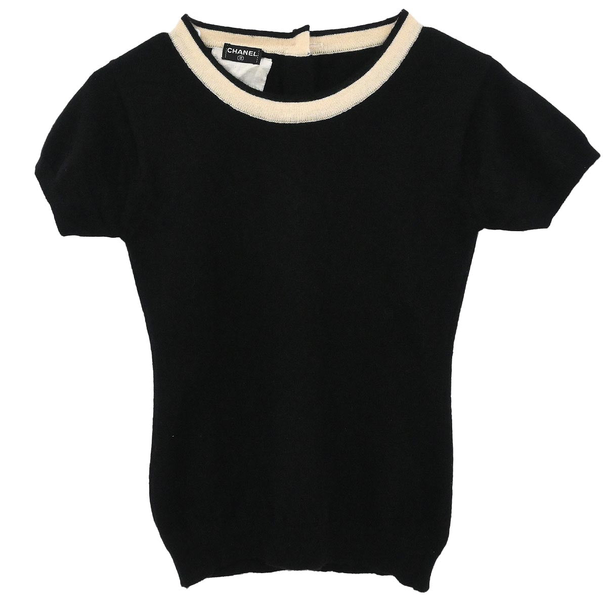 Chanel 1995 Ensemble Cardigan Short Sleeve Top Black