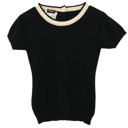 Chanel 1995 Ensemble Cardigan Short Sleeve Top Black