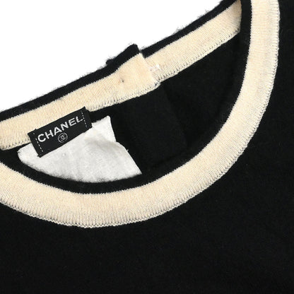 Chanel 1995 Ensemble Cardigan Short Sleeve Top Black
