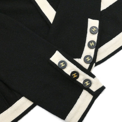 Chanel 1995 Ensemble Cardigan Short Sleeve Top Black