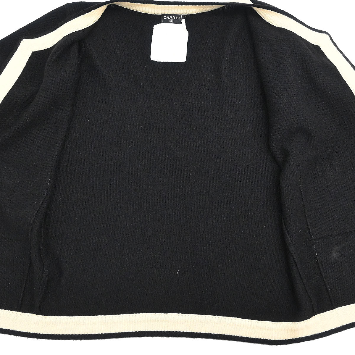 Chanel 1995 Ensemble Cardigan Short Sleeve Top Black
