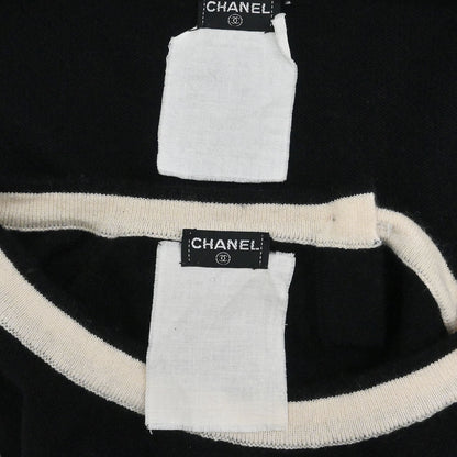 Chanel 1995 Ensemble Cardigan Short Sleeve Top Black