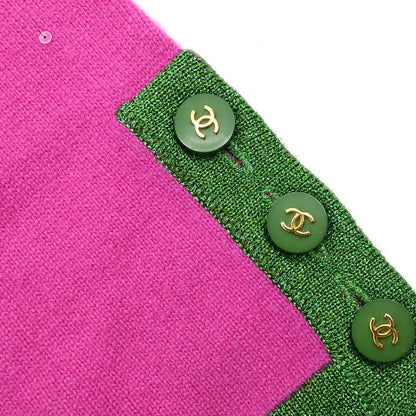Chanel 1996 Ensemble Cardigan Short Sleeve Top Pink #42
