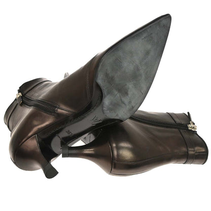 Louis Vuitton * Brown Leather Short Boots Shoes #36 1/2