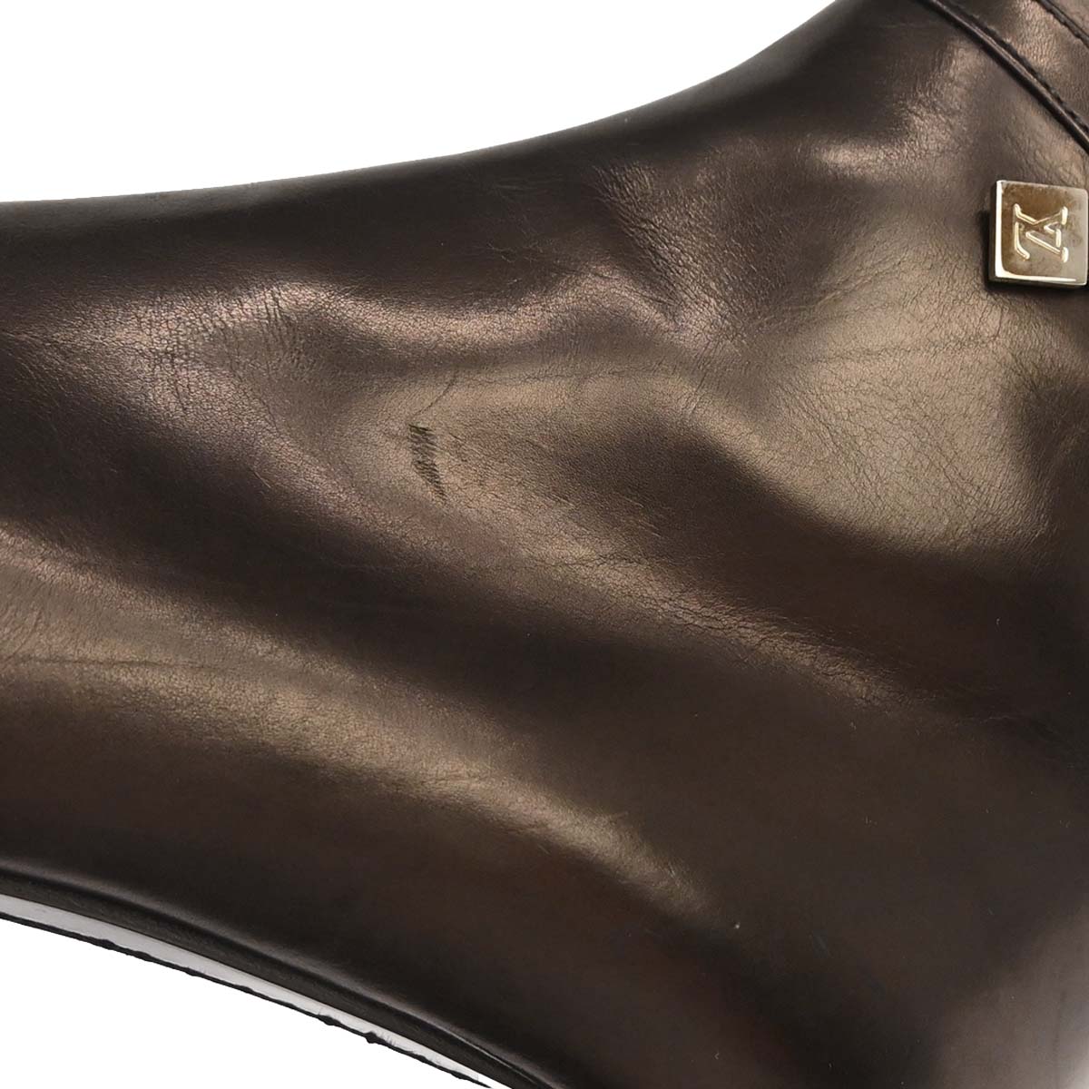 Louis Vuitton * Brown Leather Short Boots Shoes #36 1/2
