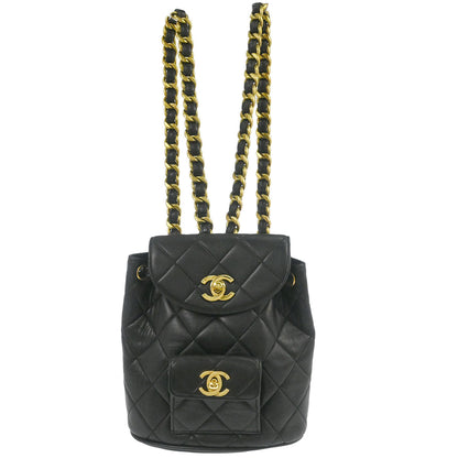 Chanel Black Lambskin Duma Backpack Small