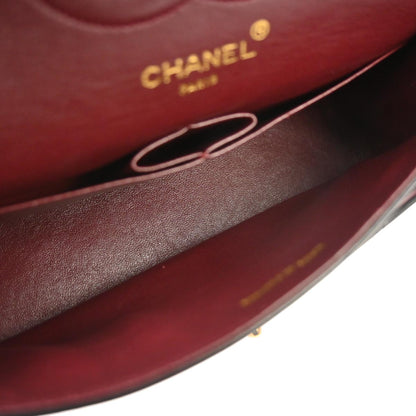 Chanel 1994-1996 Black Lambskin Paris Medium Double Flap Shoulder Bag