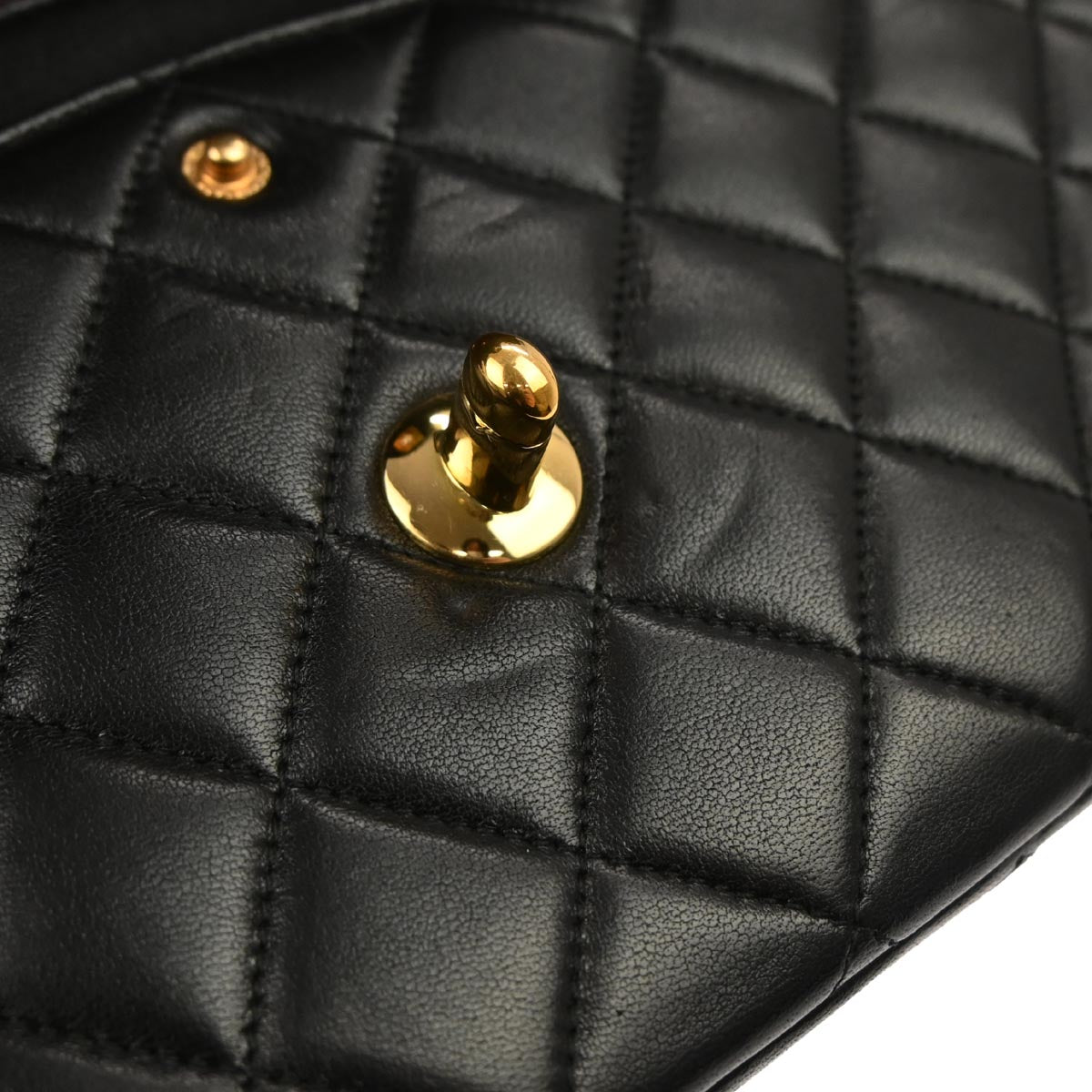 Chanel 1994-1996 Black Lambskin Paris Medium Double Flap Shoulder Bag