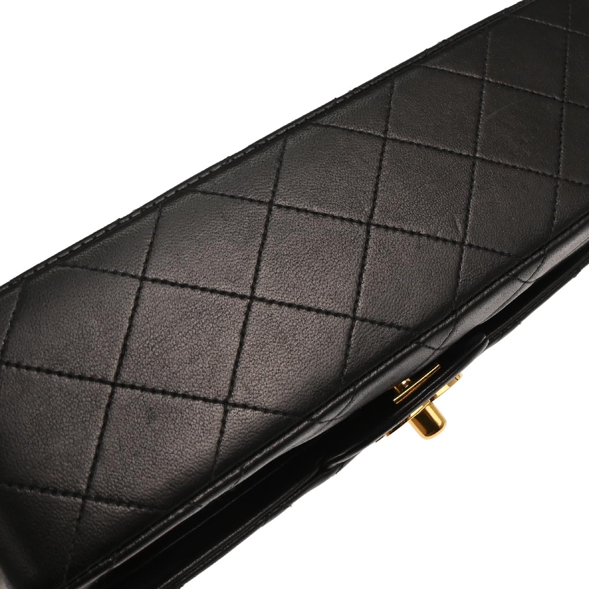 Chanel 1991-1994 Black Lambskin Small Classic Double Flap Shoulder Bag