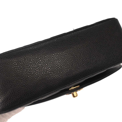 Chanel 1996-1997 Black Caviar Skin Small Diana Shoulder Bag