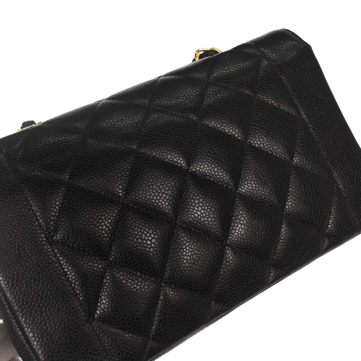 Chanel 1996-1997 Black Caviar Skin Small Diana Shoulder Bag