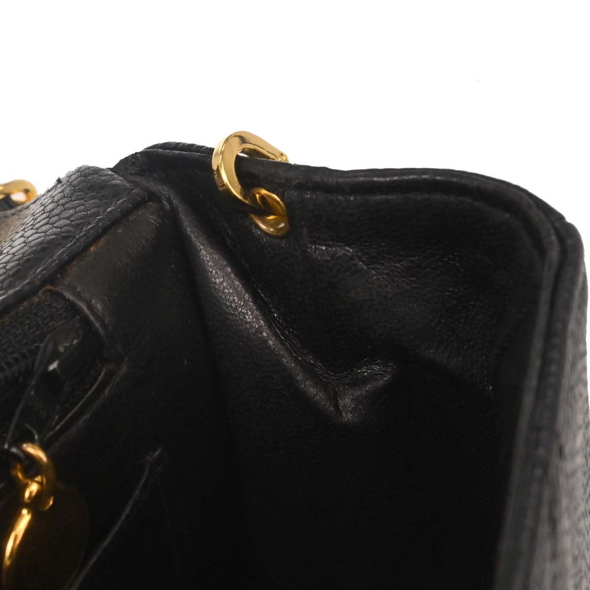 Chanel 1996-1997 Black Caviar Skin Small Diana Shoulder Bag