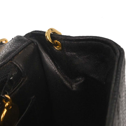 Chanel 1996-1997 Black Caviar Skin Small Diana Shoulder Bag