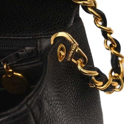 Chanel 1996-1997 Black Caviar Skin Small Diana Shoulder Bag