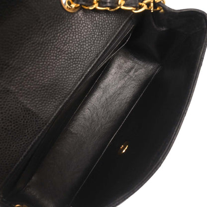 Chanel 1996-1997 Black Caviar Skin Small Diana Shoulder Bag