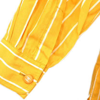 Chanel Setup Suit Shirt Pants Yellow #38