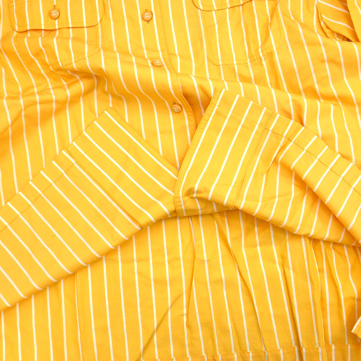 Chanel Setup Suit Shirt Pants Yellow #38
