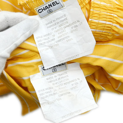 Chanel Setup Suit Shirt Pants Yellow #38