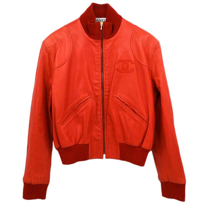 Chanel Zip Up Jacket Red #42