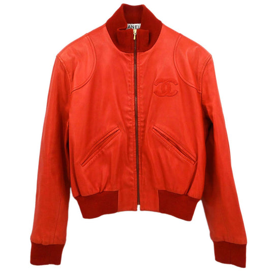 Chanel Zip Up Jacket Red #42