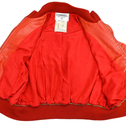Chanel Zip Up Jacket Red #42
